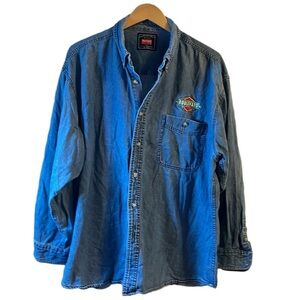 Men's Wrangler Denim Shirt Boulevard Brewing Size 2XL